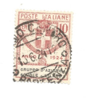 (REGNO D'ITALIA) 1924, GRUPPO D'AZIONE SCUOLE MILANO - Francobollo Usato, Annullo In Corso (CAT. SASSONE N.39) - Franchigia