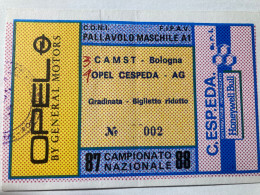 Biglietto Pallavolo Maschile A1 Opel Cespeda Agrigento CAMST Bologna Campionato 1987-88 - Tickets - Entradas