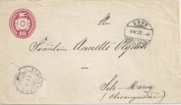 Tübli Brief 24  Chur - Silvaplana - Sils Maria        1877 - Ganzsachen