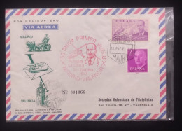 D)1973, SPAIN, LETTER SENT TO VALENCIA, AIR MAIL BY HELICOPTER, 50TH ANNIVERSARY FIRST FLIGHT MADRID-VALENCIA, AEROPHILA - Otros & Sin Clasificación