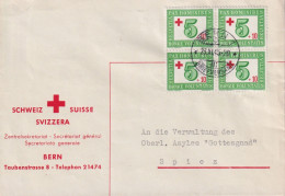 Motiv Brief  "Zentralsekretariat Rotes Kreuz, Bern"        1945 - Lettres & Documents