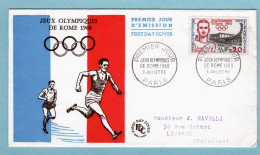 FDC France 1960 - Jeux Olympiques De Rome - YT 1265 - Paris - 1960-1969