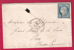 GUERRE 1870 REPRISE DU COURRIER APRES LE SIEGE DE PARIS R ST LAZARE 15 FEV 1871 POUR PAU BASSES PYRENEES ARRIV 18.02 - Guerre De 1870