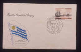 D)1976, FIRST DAY COVER, ISSUE, 250TH ANNIVERSARY OF THE FOUNDATION OF MONTEVIDEO, VIEW OF 1842, FDC - Uruguay