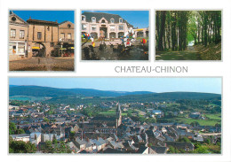 CHATEAU CHINON La Vieille Porte Notre Dame La Fontaine Inauguree Par Francois Mitterand 17(scan Recto-verso) MC2423 - Chateau Chinon