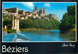 BEZIERS Vue Panoramique Sur La Cathedrale St Nazaire Dominant L Orb 16(scan Recto-verso) MC2475 - Beziers