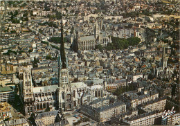 ROUEN Vue Aerienne De Gauche A Droite La Cathedrale Notre Dame L Eglise Saint Ouen 15(scan Recto-verso) MC2465 - Rouen