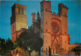 BEZIERS La Cathedrale St Nazaire Vue De Nuit 2(scan Recto-verso) MC2493 - Beziers