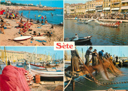 SETE La Plage Les Joutes Sur Le Cananl 28(scan Recto-verso) MC2482 - Sete (Cette)