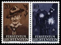 LIECHTENSTEIN 1957 Nr WZd3 Postfrisch WAAGR PAAR S1E24B2 - Unused Stamps