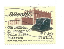 (REPUBBLICA ITALIANA) 2008, OLIVETTI - Serie Di 1 Francobollo Usato - 2001-10: Gebraucht