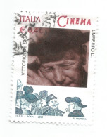 (REPUBBLICA ITALIANA) 2002, CINEMA, VITTORIO DE SICA, UMBERTO D. - 1 Francobollo Usato - 2001-10: Oblitérés