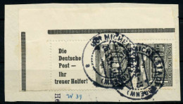 BERLIN ZUSAMMENDRUCK Nr S10 Gestempelt SENKR PAAR Briefstück X78B4C2 - Zusammendrucke