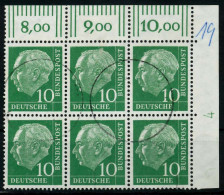 BRD DS HEUSS 1 Nr 183xv DZ4 Gestempelt 6er-BLOCK ECKE-OR X78D69A - Used Stamps
