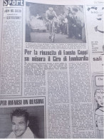 LA TRIBUNA ILLUSTRATA 1951 FAUSTO COPPI GIRO DI LOMBARDIA - Otros & Sin Clasificación