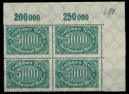 D-REICH INFLA Nr 256c Postfrisch VIERERBLOCK ECKE-ORE X80990E - Unused Stamps
