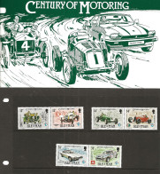 Isle Of Man 1985 Centenary Of Automotive Engineering, Cars,   Mi 282-287 MNH(**) In Folder - Isle Of Man