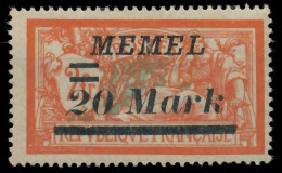 MEMEL 1922 Nr 95V Ungebraucht X452F22 - Memelgebiet 1923