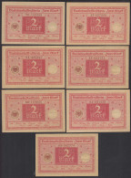 7 Stück Ro 65b - 2 Mark Darlehnskassenschein 1920  Pick 59 UNC (1)  (31652 - Autres & Non Classés