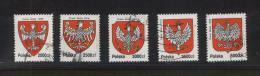 POLAND 1992 EAGLE DEFINITIVES SET OF 5 USED - Oblitérés