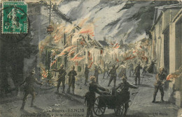 60* SENLIS   Incendie Rue De La Republique - WW1 (illustree)    RL25,1500 - Guerre 1914-18