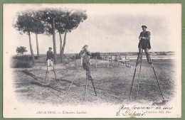 CPA Dos Précurseur - GIRONDE - ARCACHON - ÉCHASSIERS LANDAIS - Belle Animation - Arcachon