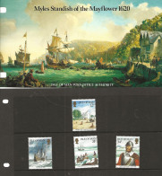 Isle Of Man 1986 Historical Links With America: Myles Standis, Mayflower., Mi 313-316 In Folder MNH(**) - Isle Of Man