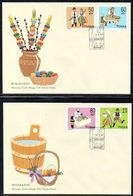 POLAND FDC 1997 EASTER TRADITIONAL COSTUMES DANCING FOLK ART BLESSING PALMS PAINTING EGGS PRIEST FOOD WET WATER MONDAY - FDC