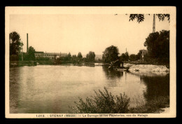 55 - STENAY - LE BARRAGE ET LES PAPETERIES VUS DU HALAGE - Stenay