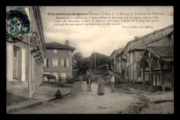 55 - CLERMONT-EN-ARGONNE - RUE DE LA BANQUE ET FONTAINE DE MALSENEZ - Clermont En Argonne