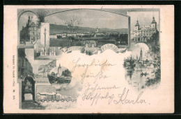 AK Pisek, Celkovy Pohled, Monument, Zalozna, Radnice, Most  - Tschechische Republik