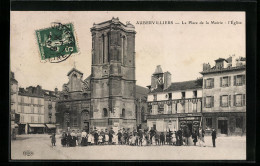 CPA Aubervilliers, La Place De La Mairie, L`Eglise  - Aubervilliers