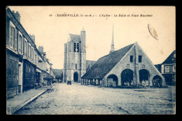 77 - EGREVILLE - L'EGLISE, LA HALLE ET PLACE MASSENET - Other & Unclassified