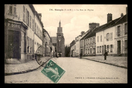 77 - NANGIS - RUE DE L'EGLISE - PHARMACIE P. DORE - POSTE DE SECOURS DU TOURING CLUB DE FRANCE - Nangis