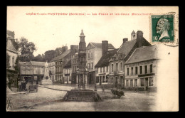 80 - CRECY-EN-PONTHIEU - LA PLACE ET LES DEUX MONUMENTS - Crecy En Ponthieu