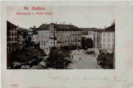 St. Gallen - Marktplatz Und Hotel Hecht - St. Gallen