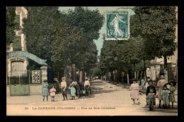 92 - LA GARENNE-COLOMBES - RUE DE BOIS-COLOMBES - CARTE TOILEE ET COLORISEE - La Garenne Colombes