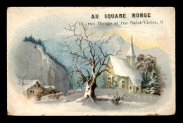 CHROMOS - AU SQUARE MONGE, MAISON LOCHELONGUE, MERCERIE, 11 RUE MONGE PARIS - FORMAT 12 X 7.7 CM - Sonstige & Ohne Zuordnung