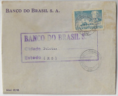 1958 Bank Of Brazil Cover Sent From São Paulo Agency Lins To Pelotas Stamp Admiral Tamandaré Warship - Cartas & Documentos