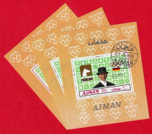 DPT1306v3- AJMAN 1969- CTO (HIPÍSMO - JOSEF NECKERMANN)_ X3 - Ippica