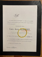 Conseiller Privé Comte Andre Bloudoff Ministre De L’Empereur De Russie Pres Roi Des Belges +1886 Bruxelles Legation - Décès