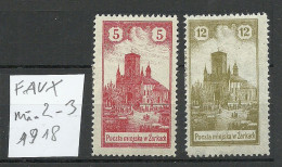 FAUX Poland Polska Polen 1918 Local Post ZARKI Michel 2 - 3 * FAKE Fälschungen - Used Stamps