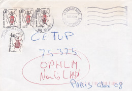 1986-lettre TAXE INTEGRALE De NANTES-GARE-44 Pour PARIS-tp Insectes, Cachet 25-3-1985- Secap Muette - 1961-....