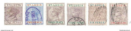 1886-87 ST. LUCIA - SG N° 39/42  4 Values USED - Otros & Sin Clasificación