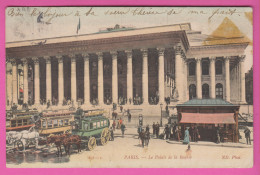 D75 2ème - PARIS - LE PALAIS DE LA BOURSE - Plusieurs Calèches Pour Plusieurs Personnes- Chevaux - Carte Colorisée  - District 02