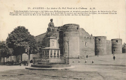CPA Angers-Le Château Et La Statue Du Roi René-Timbre-21   L2877 - Angers
