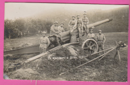 D57 - CARTE PHOTO - EN MANŒUVRE À BITCHE 1925 - Militaires Sur Et à Côté D'un Canon - Bitche