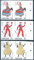 SANTA LUCIA  1985 Christmas - Masqueraders,in Pairs , In Pairs ,Imperf , Mint - Christmas