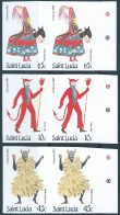 SANTA LUCIA  1985 Christmas - Masqueraders,in Pairs ,2 Complete Series In Pairs ,Imperf , Mint - Weihnachten