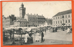 DK131_ *  ODENSE  ALBANITORV ,  MARKET DAY  * SENDT  1907 - Denmark